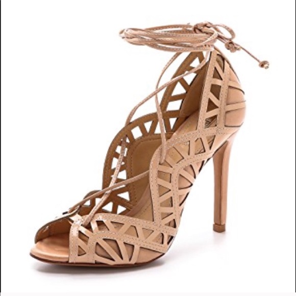 SCHUTZ Nude Lace Up Pumps - Picture 7 of 8